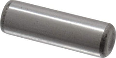 Made in USA - 5/16" Diam x 1" Pin Length Grade 8 Alloy Steel Standard Dowel Pin - Bright Finish, C 47-58 & C 60 (Surface) Hardness, 11,500 Lb (Single Shear), 23,000 Lb (Double Shear) Breaking Strength, 1 Beveled & 1 Rounded End - Industrial Tool & Supply