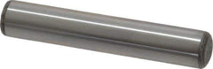 Made in USA - 5/16" Diam x 1-3/4" Pin Length Grade 8 Alloy Steel Standard Dowel Pin - Bright Finish, C 47-58 & C 60 (Surface) Hardness, 11,500 Lb (Single Shear), 23,000 Lb (Double Shear) Breaking Strength, 1 Beveled & 1 Rounded End - Industrial Tool & Supply