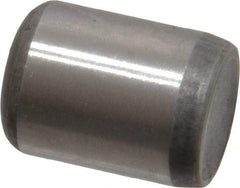 Made in USA - 3/8" Diam x 1/2" Pin Length Grade 8 Alloy Steel Standard Dowel Pin - Bright Finish, C 47-58 & C 60 (Surface) Hardness, 16,550 Lb (Single Shear), 33,100 Lb (Double Shear) Breaking Strength, 1 Beveled & 1 Rounded End - Industrial Tool & Supply