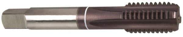 Guhring - M6x1.00 Metric Coarse 6HX 4 Flute TiAlN/TiN Finish Cobalt Straight Flute Machine Tap - Modified Bottoming, Right Hand Thread, 2-1/2" OAL, Oversize - Exact Industrial Supply
