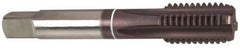Guhring - M6x1.00 Metric Coarse 6HX 4 Flute TiAlN/TiN Finish Cobalt Straight Flute Machine Tap - Modified Bottoming, Right Hand Thread, 2-1/2" OAL, Oversize - Exact Industrial Supply