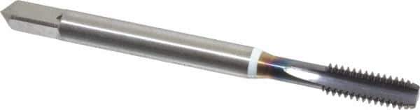 Guhring - #8-32 UNC 2B 3 Flute FIREX Finish Cobalt Straight Flute Machine Tap - Modified Bottoming, Right Hand Thread, 2-1/8" OAL, Oversize - Exact Industrial Supply
