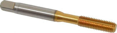 Guhring - 1/4-28 UNF 2BX Modified Bottoming Thread Forming Tap - Cobalt, TiN Finish, 2-1/2" OAL, 0.374" Thread Length, Right Hand Thread, Series 3941 - Exact Industrial Supply