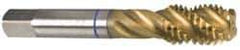Guhring - 1/4-28 UNF 3 Flute 3B Modified Bottoming Spiral Flute Tap - Powdered Metal, TiN Finish, 2-1/2" OAL, Right Hand Flute, Right Hand Thread, Series 3999 - Exact Industrial Supply