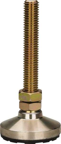 Gibraltar - 5/8-11 Bolt Thread, Studded Pivotal Stud Mount Leveling Pad & Mount - 6,000 Max Lb Capacity, 2-1/2" Base Diam - Industrial Tool & Supply