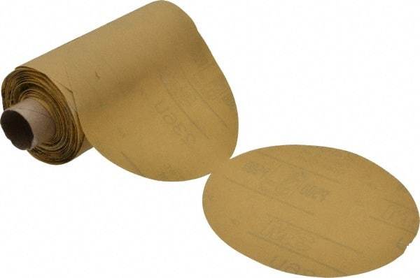 3M - 5" Diam, 500 Grit Aluminum Oxide Adhesive PSA Disc - Extra Fine Grade, Yellow, C Weighted Backing, Flexible, Use with Random Orbital Sanders - Industrial Tool & Supply