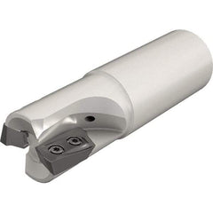 Iscar - 1-1/4" Cut Diam, 0.827" Max Depth of Cut, 1-1/4" Shank Diam, 4.05" OAL, Indexable Square Shoulder Helical End Mill - Weldon Shank, 90° Lead Angle, Through Coolant, Series Heliplus - Industrial Tool & Supply