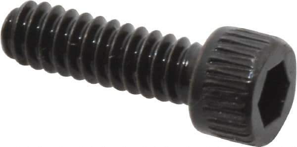Made in USA - #4-40 UNC Hex Socket Drive, Socket Cap Screw - Alloy Steel, Black Oxide Finish, Fully Threaded, 3/8" Length Under Head - Industrial Tool & Supply