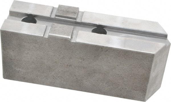 H & R Manufacturing - Tongue & Groove Attachment, Square Soft Lathe Chuck Jaw - Steel, 2-1/2" Btw Mount Hole Ctrs, 5-3/4" Long x 1-3/4" Wide x 2-3/8" High, 1/2" Groove - Industrial Tool & Supply
