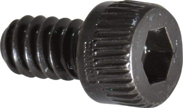 Made in USA - #6-32 UNC Hex Socket Drive, Socket Cap Screw - Alloy Steel, Black Oxide Finish, Fully Threaded, 1/4" Length Under Head - Industrial Tool & Supply
