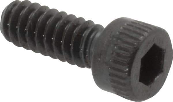 Made in USA - #6-32 UNC Hex Socket Drive, Socket Cap Screw - Alloy Steel, Black Oxide Finish, Fully Threaded, 3/8" Length Under Head - Industrial Tool & Supply