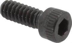 Made in USA - #6-32 UNC Hex Socket Drive, Socket Cap Screw - Alloy Steel, Black Oxide Finish, Fully Threaded, 3/8" Length Under Head - Industrial Tool & Supply