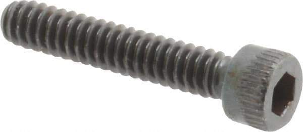 Made in USA - #6-32 UNC Hex Socket Drive, Socket Cap Screw - Alloy Steel, Black Oxide Finish, Fully Threaded, 3/4" Length Under Head - Industrial Tool & Supply