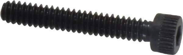 Made in USA - #6-32 UNC Hex Socket Drive, Socket Cap Screw - Alloy Steel, Black Oxide Finish, Fully Threaded, 7/8" Length Under Head - Industrial Tool & Supply