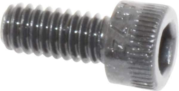 Made in USA - #8-32 UNC Hex Socket Drive, Socket Cap Screw - Alloy Steel, Black Oxide Finish, Fully Threaded, 3/8" Length Under Head - Industrial Tool & Supply