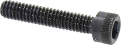 Made in USA - #8-32 UNC Hex Socket Drive, Socket Cap Screw - Alloy Steel, Black Oxide Finish, Fully Threaded, 7/8" Length Under Head - Industrial Tool & Supply