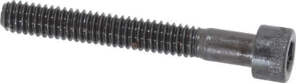 Made in USA - #8-32 UNC Hex Socket Drive, Socket Cap Screw - Alloy Steel, Black Oxide Finish, Partially Threaded, 1-1/4" Length Under Head - Industrial Tool & Supply