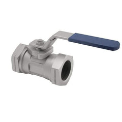 NIBCO - 3/8" Pipe, Reduced Port, Carbon Steel Standard Ball Valve - 1 Piece, Inline - One Way Flow, FNPT x FNPT Ends, Locking Lever Handle, 2,000 WOG - Industrial Tool & Supply