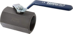 NIBCO - 2" Pipe, Carbon Steel Standard Ball Valve - 1 Piece, Inline - One Way Flow, FNPT x FNPT Ends, Lever Handle, 1,500 WOG - Industrial Tool & Supply
