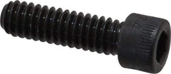 Made in USA - 1/4-20 UNC Hex Socket Drive, Socket Cap Screw - Alloy Steel, Black Oxide Finish, Fully Threaded, 7/8" Length Under Head - Industrial Tool & Supply