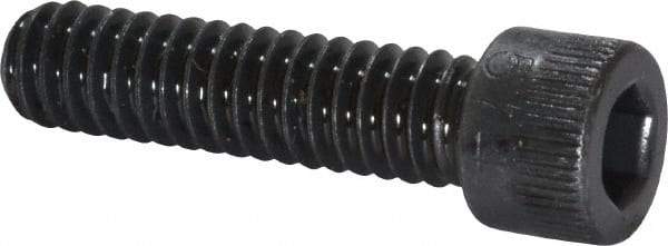 Made in USA - 1/4-20 UNC Hex Socket Drive, Socket Cap Screw - Alloy Steel, Black Oxide Finish, Fully Threaded, 1" Length Under Head - Industrial Tool & Supply