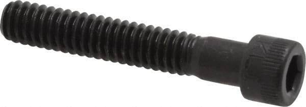 Made in USA - 1/4-20 UNC Hex Socket Drive, Socket Cap Screw - Alloy Steel, Black Oxide Finish, Partially Threaded, 1-1/2" Length Under Head - Industrial Tool & Supply