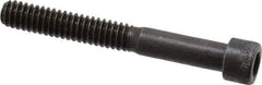 Made in USA - 1/4-20 UNC Hex Socket Drive, Socket Cap Screw - Alloy Steel, Black Oxide Finish, Partially Threaded, 2" Length Under Head - Industrial Tool & Supply