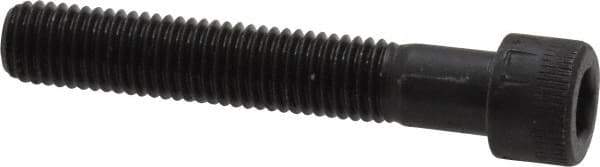 Made in USA - 1/4-28 UNF Hex Socket Drive, Socket Cap Screw - Alloy Steel, Black Oxide Finish, Partially Threaded, 1-1/2" Length Under Head - Industrial Tool & Supply