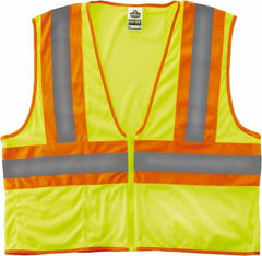 Ergodyne - Size L/XL High Visibility Orange Mesh General Purpose Vest - 44 to 52" Chest, ANSI/ISEA 107, Zipper Closure, 1 Pocket, Polyester - Industrial Tool & Supply