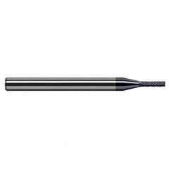 Miniature End Mills - Deburring End Mill - 0.0310″ (1/32″) Cutter Diameter × 0.0930″ (3/32″) Length of Cut Carbide Deburring Square End Mill, 6 RH Teeth, 3 LH Teeth, AlTiN Coated - Industrial Tool & Supply
