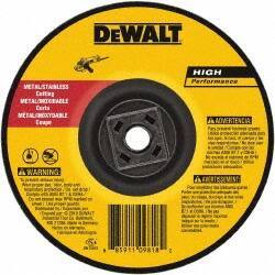 DeWALT - 60 Grit, 5" Wheel Diam, Type 27 Depressed Center Wheel - Aluminum Oxide, Resinoid Bond, 12,200 Max RPM - Industrial Tool & Supply