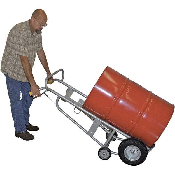 Wesco Industrial Products - 1,000 Lb Load Capacity, 30 & 55 Gal Pail Tipper - 25-7/8" Wide x 60" High, 4 Aluminum Wheels - Industrial Tool & Supply