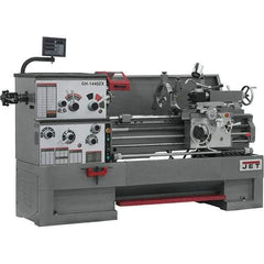 Jet - 14" Swing, 40" Between Centers, 230 Volt, Triple Phase Engine Lathe - 7MT Taper, 7-1/2 hp, 42 to 1,800 RPM, 3-1/8" Bore Diam, 40" Deep x 47" High x 97-1/2" Long - Industrial Tool & Supply