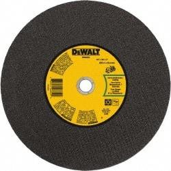 DeWALT - 14" 24 Grit Silicon Carbide Cutoff Wheel - 1/8" Thick, 1" Arbor, 5,500 Max RPM, Use with Gas Powered Saws - Industrial Tool & Supply