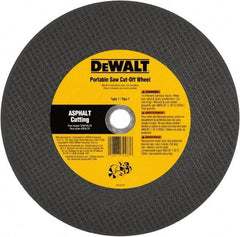 DeWALT - 12" 24 Grit Silicon Carbide Cutoff Wheel - 1/8" Thick, 1" Arbor, 6,400 Max RPM, Use with Gas Powered Saws - Industrial Tool & Supply