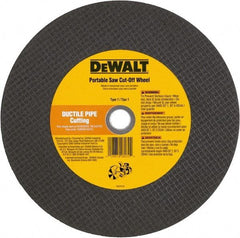 DeWALT - 12" 24 Grit Aluminum Oxide Cutoff Wheel - 1/8" Thick, 20mm Arbor, 6,400 Max RPM, Use with Gas Powered Saws - Industrial Tool & Supply