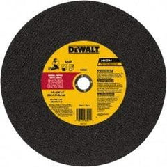 DeWALT - 14" 24 Grit Aluminum Oxide Cutoff Wheel - 0.109" Thick, 1" Arbor, 4,300 Max RPM, Use with Stationary Tools - Industrial Tool & Supply