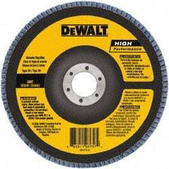 DeWALT - 40 Grit, 6" Disc Diam, 5/8-11 Center Hole, Type 29 Zirconia Alumina Flap Disc - 10,100 Max RPM, Poly Cotton Backing, Arbor Attaching System, Coated - Industrial Tool & Supply
