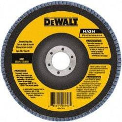 DeWALT - 40 Grit, 6" Disc Diam, 7/8" Center Hole, Type 29 Zirconia Alumina Flap Disc - 10,100 Max RPM, Poly Cotton Backing, Arbor Attaching System, Coated - Industrial Tool & Supply