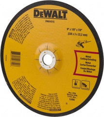 DeWALT - 24 Grit, 9" Wheel Diam, 1/8" Wheel Thickness, 7/8" Arbor Hole, Type 27 Depressed Center Wheel - Aluminum Oxide, Diamond Matrix Bond, 6,600 Max RPM, Compatible with Angle Grinder - Industrial Tool & Supply