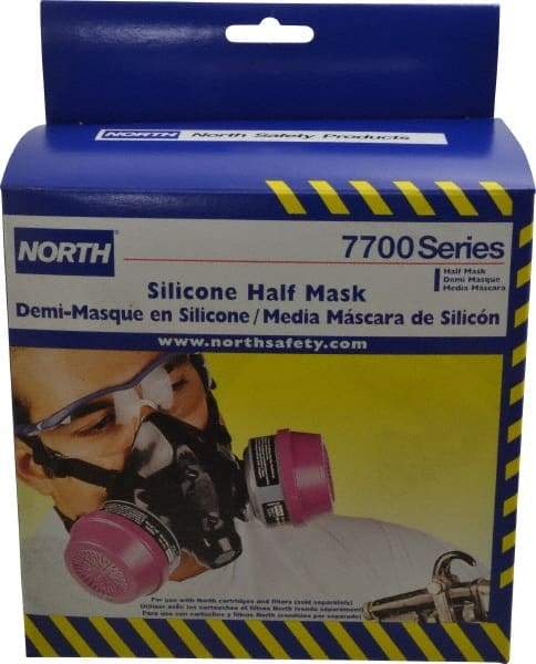North - Series 7700, Size S Half Mask Respirator - 2-Point Suspension, Threaded Connection - Industrial Tool & Supply