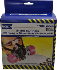 North - Series 7700, Size S Half Mask Respirator - 2-Point Suspension, Threaded Connection - Industrial Tool & Supply