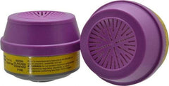 North - Yellow and Purple P100 Cartridge and Filter Combination - Series 7583, Protects Against Acid Gas, Organic Vapor - Industrial Tool & Supply