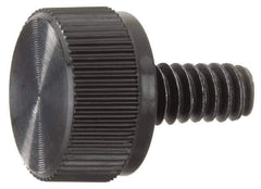 Made in USA - #6-32 Knurled Shoulder Steel Thumb Screw - 3/8" OAL, 3/8" Head Diam - Industrial Tool & Supply