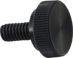 Made in USA - #8-32 Knurled Shoulder Steel Thumb Screw - 3/8" OAL, 1/2" Head Diam - Industrial Tool & Supply