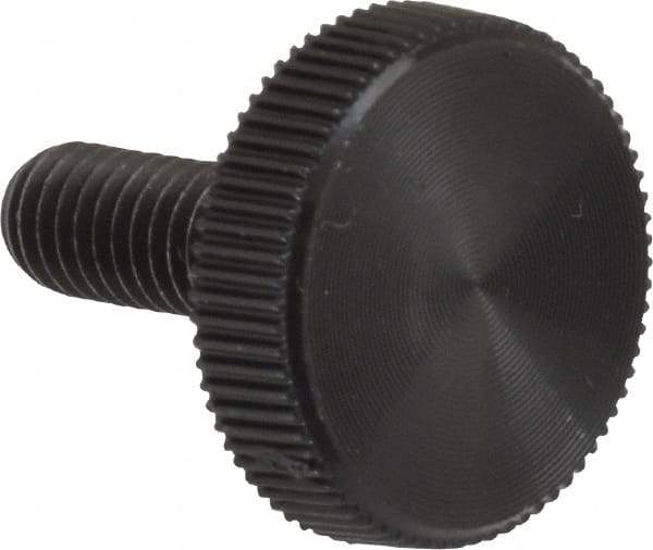 Made in USA - #10-32 Knurled Shoulder Steel Thumb Screw - 1/2" OAL, 5/8" Head Diam - Industrial Tool & Supply