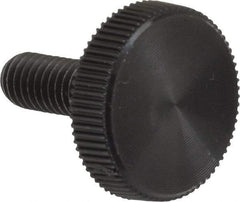 Made in USA - #10-32 Knurled Shoulder Steel Thumb Screw - 1/2" OAL, 5/8" Head Diam - Industrial Tool & Supply