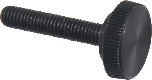 Made in USA - #10-32 Knurled Shoulder Steel Thumb Screw - 1" OAL, 5/8" Head Diam - Industrial Tool & Supply