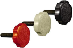 Made in USA - 1/4-20 Rosette Shoulder Steel Thumb Screw - 1-1/2" OAL, 1-1/2" Head Diam - Industrial Tool & Supply