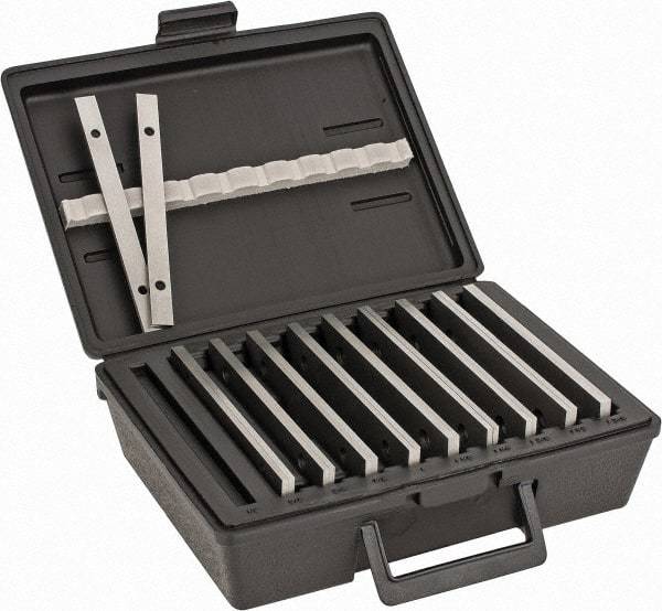 Fowler - 20 Piece, 6 Inch Long Steel Parallel Set - 1/2 to 1-5/8 Inch High, 1/8 to 1/8 Inch Thick, 50 RC Hardness, Sold as 10 Pair - Industrial Tool & Supply